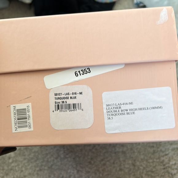 MACH & MACH Double Bow Ankle Strap Pump Turquoise Blue Size 38.5(US 8.5) - Picture 6 of 14